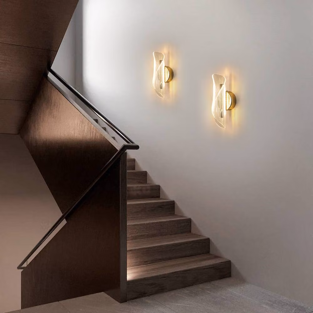 Pheashine Modern Gold LED Wall Lamp with 3-Colour Light, W/D/H: 21.8 x 8 x 9 cm – 3