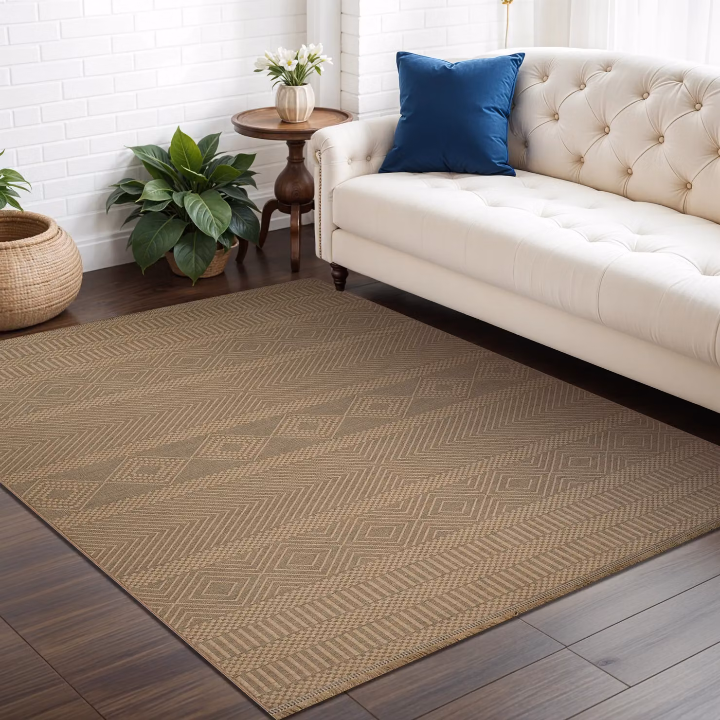 Livabliss Mystery Modern Jute Washable Living and Dining Rug in Beige, W: 78 cm, L: 150 cm – 3