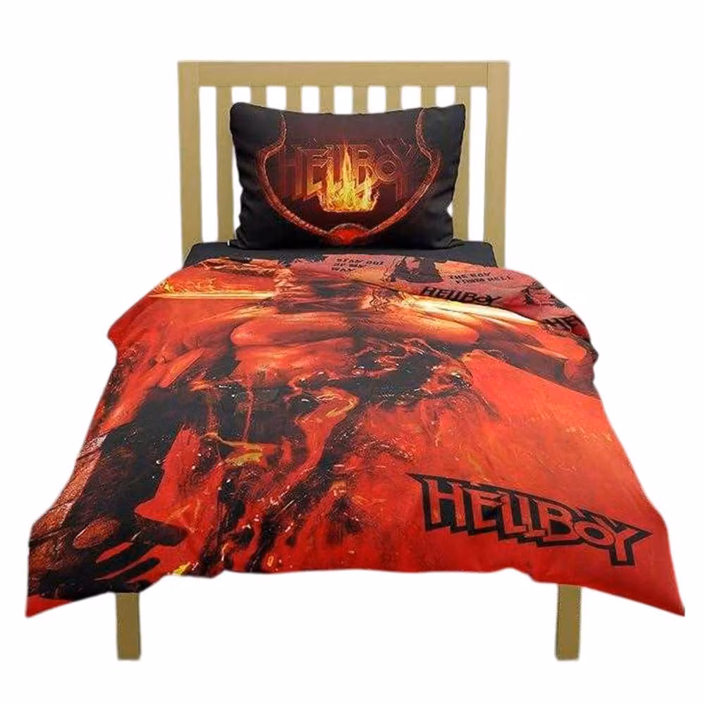 Hellboy Legendary AF Reversible Duvet Set and Pillowcase, Red and Multicolour, W: 90 cm, L: 200 cm – 2