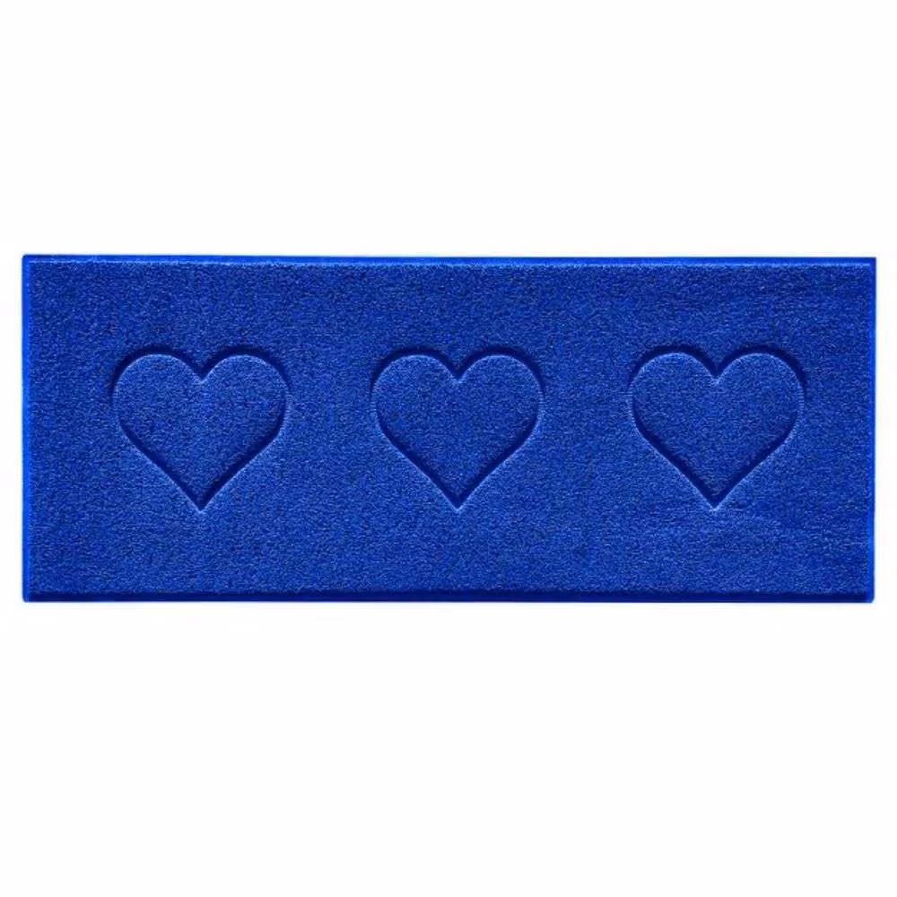 Nicoman Blue PVC Spaghetti Heart Embossed Runner Rug for Hallway and Kitchen, W/D: 60 x 150 cm – 2
