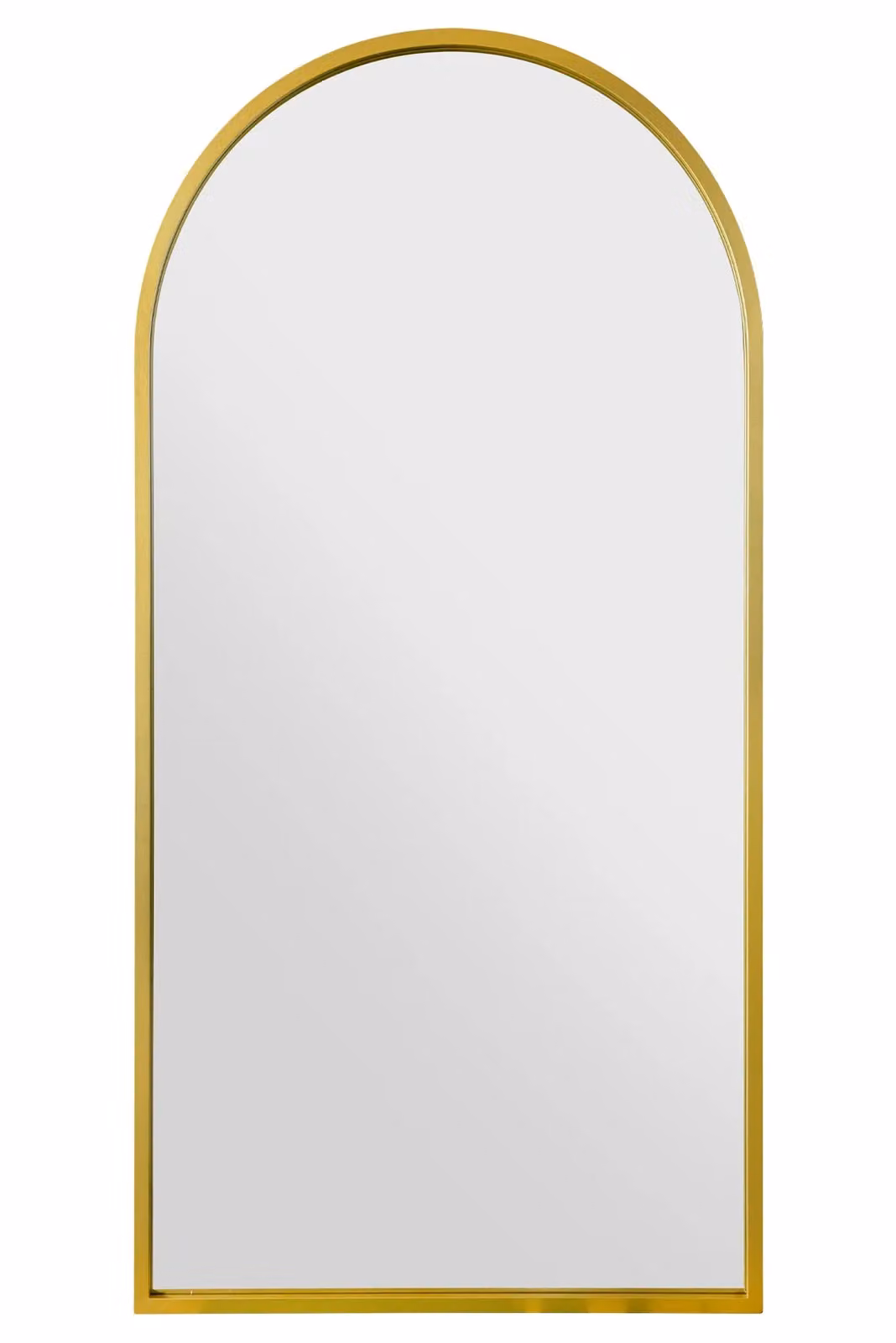 MirrorOutlet Arcus Gold Framed Arched Leaner or Wall Mirror, H: 160 cm, W: 80 cm – 2