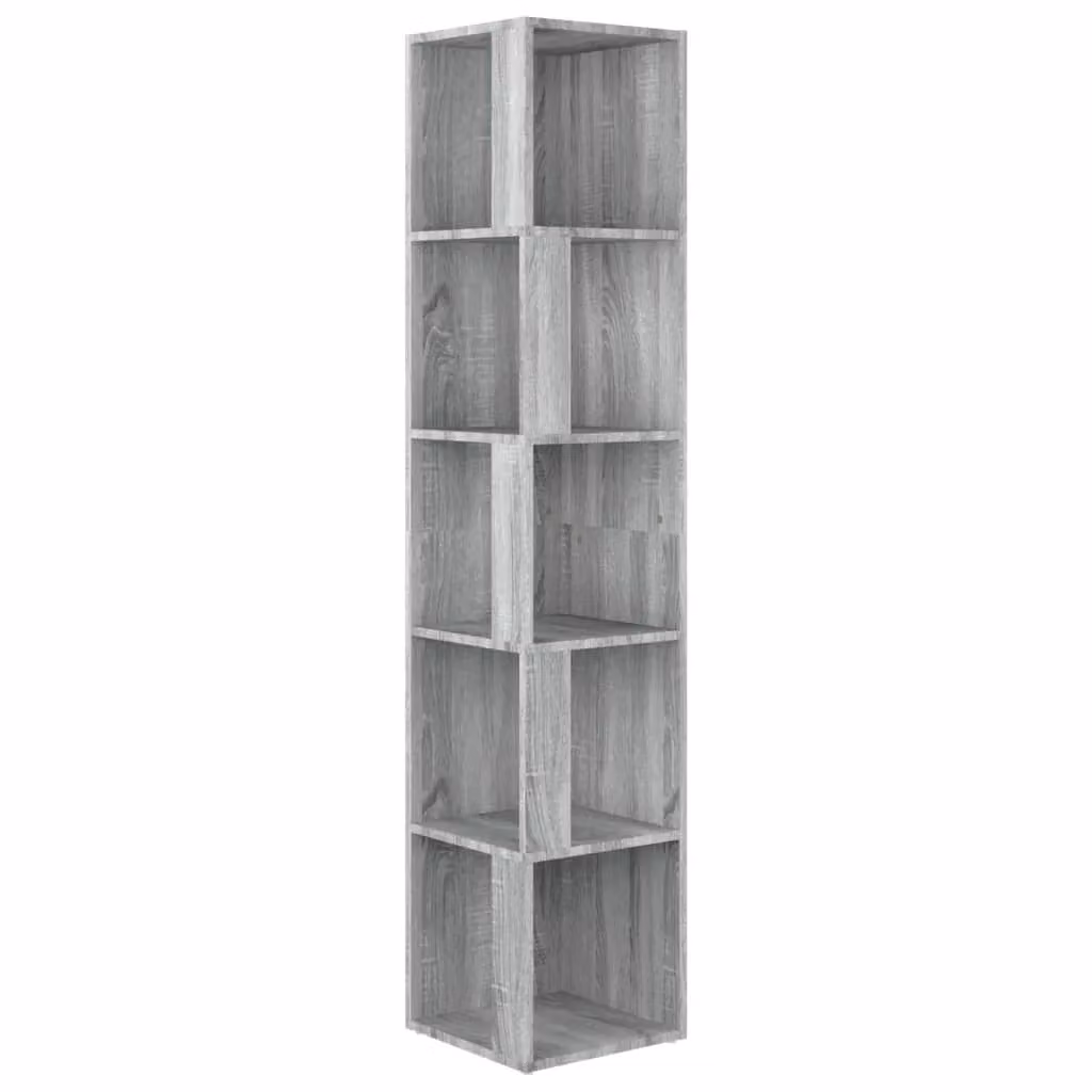 Berkfield Home Corner Cabinet in Grey Sonoma, W/D/H: 33 x 33 x 164.5 cm – 2