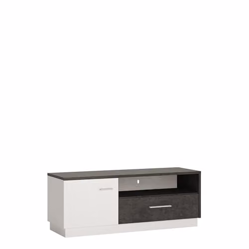 Furniture To Go Zingaro 1 Door 1 Drawer TV Cabinet in Grey and White, W/D/H: 133.1 x 21.5 x 22.0 cm