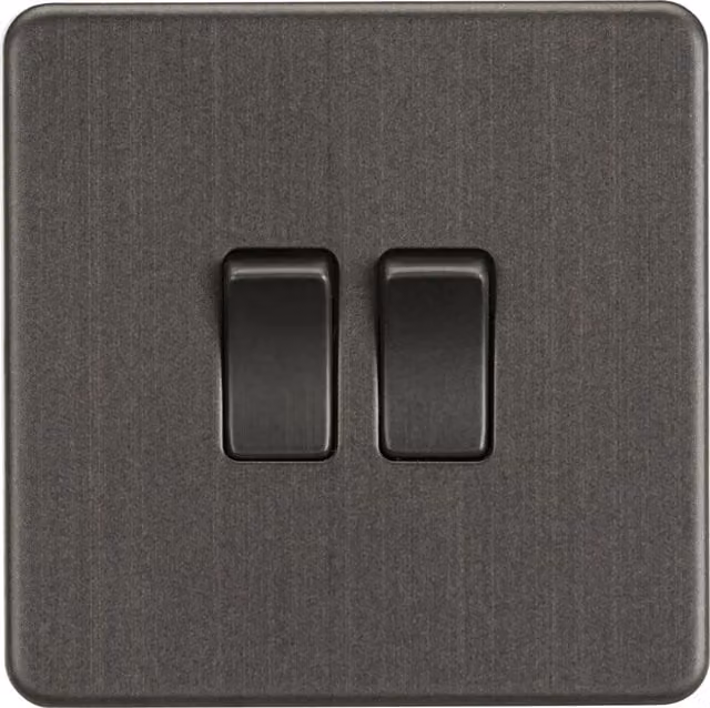 Knightsbridge Smoked Bronze Screwless 2-Way Flush Switch IP20