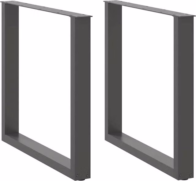 Berkfield Home U-Shaped Steel Coffee Table Legs, 2 Pieces, Anthracite Black, H: 72.5-73 cm, W: 90 cm