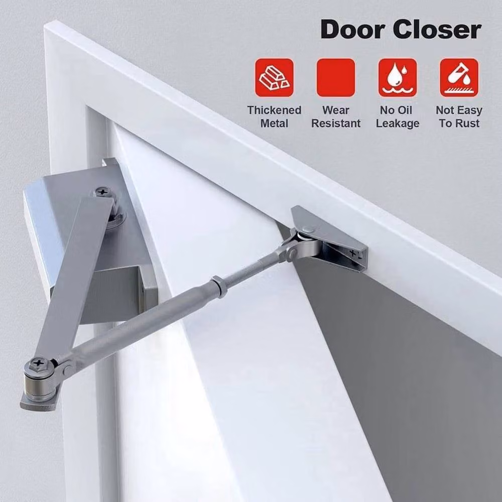 Kelvenix Heavy Duty Fire Rated Overhead Door Closer, 25-45kg, Silver, W: 10000 mm, H: 520 mm – 3