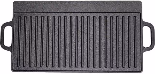 Kelvenix Non-Stick Cast Iron Grill Pan in Black, W/D/H: 39.0 x 20.0 x 20.0 cm
