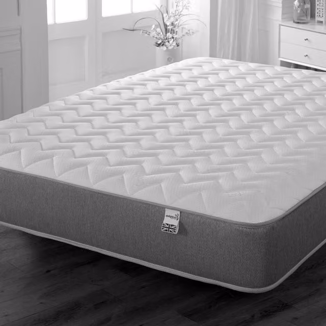 Starlight Beds Zig Zag Hybrid Spring Mattress in Grey, Double, W/D/H: 140 x 200 cm