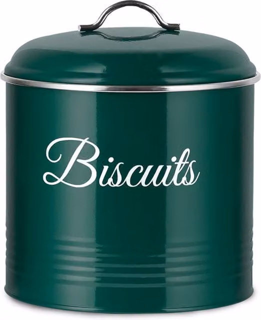 Innoteck Airtight Metal Round Biscuit Tin in Green