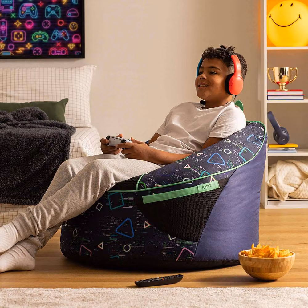 icon Alpha Kids Gaming Bean Bag in Blue with EPS Polystyrene Filling – 2
