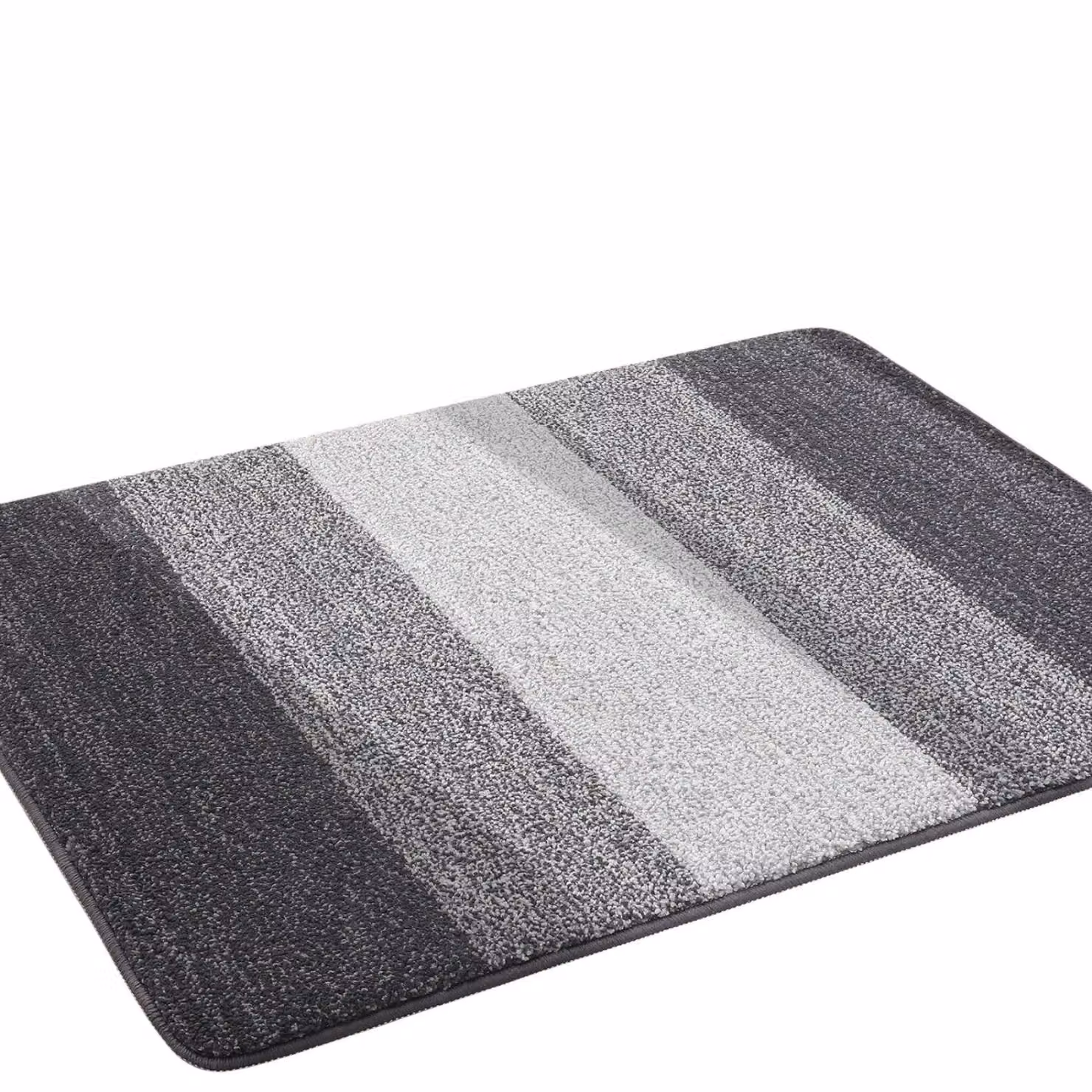 FURNOS Grey Striped Microfibre Non-Slip Washable Indoor Kitchen Mat – 2