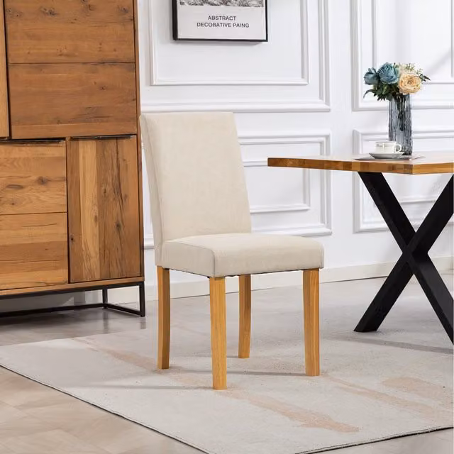 Artemis Home Almont Fabric Dining Chairs, Set of 2, Beige and Brown
