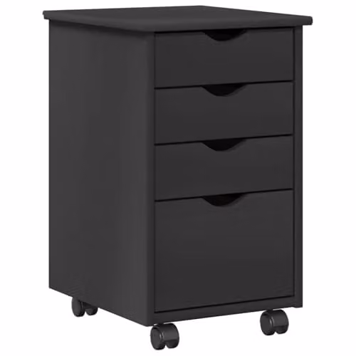 vidaXL Rolling Cabinet in Grey Solid Pine Wood, W/D/H: 34 x 39 x 56 cm – 1