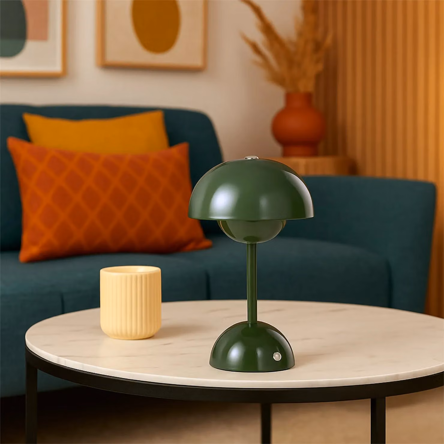 First Choice Lighting Eleanor Sage Green LED Rechargeable Touch Table Lamps Twin Pack – 3