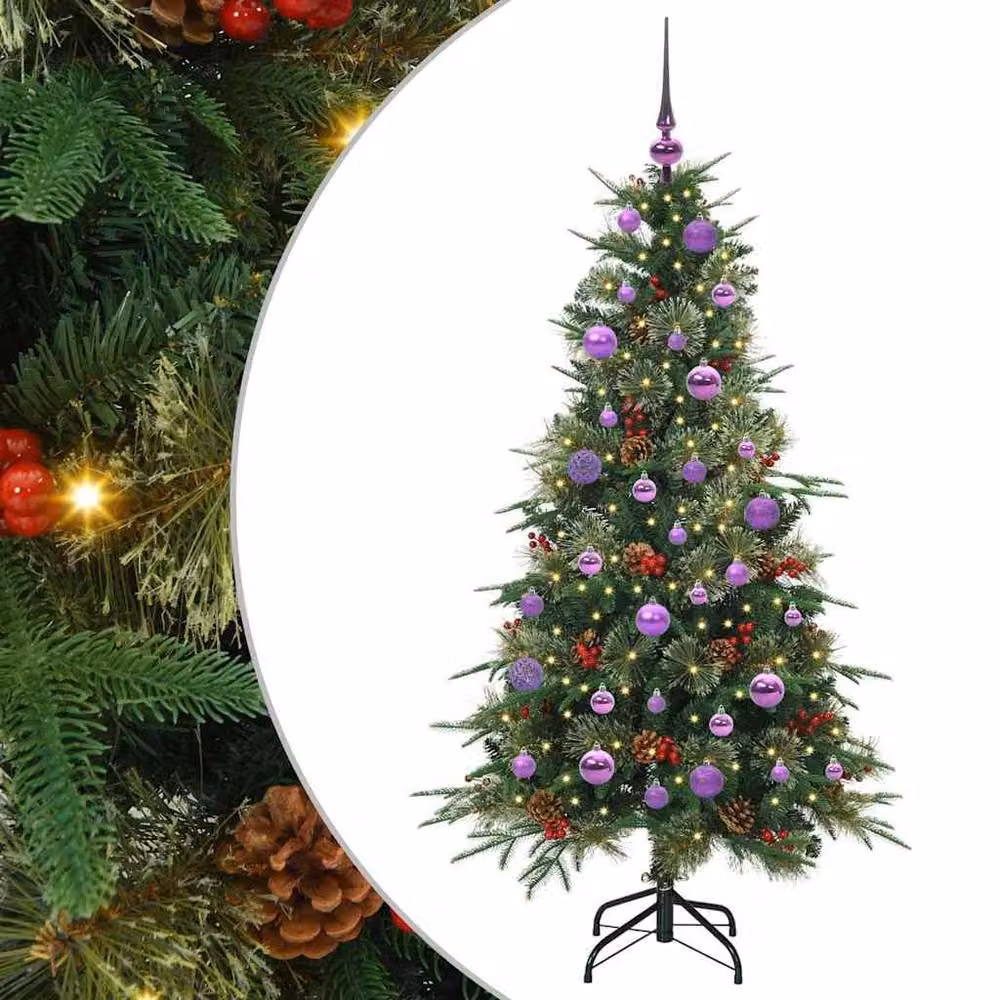 Berkfield Home Elegant Green Artificial Hinged Christmas Tree, Height: 150 cm – 3