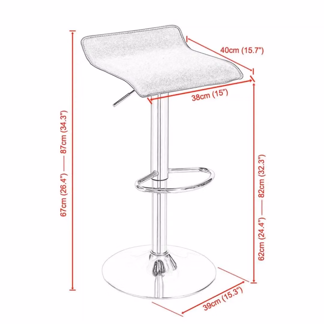 EONLION Set of 2 Modern Square PU Leather Swivel Bar Stools in Black and White