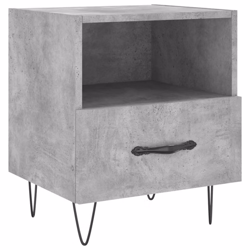 Berkfield Home Modern Bedside Cabinets, 2 Pack, Concrete Grey, W: 40 cm, D: 35 cm, H: 47.5 cm – 3