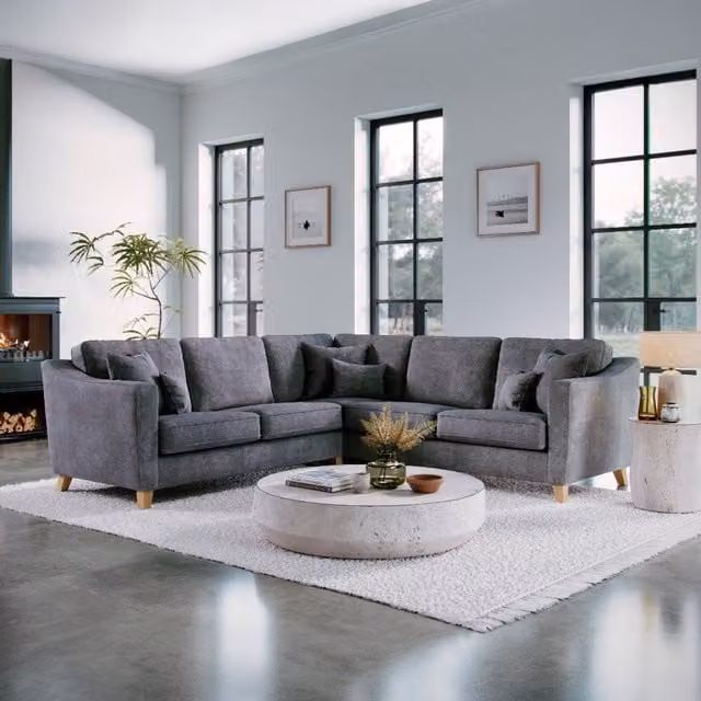 The Great Sofa Company Jackson Large Chenille Corner Sofa in Grey – 1