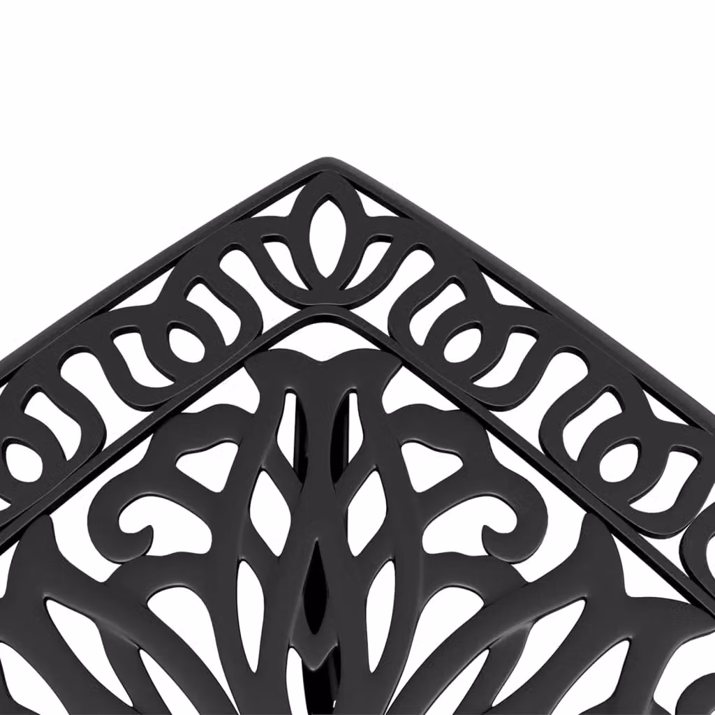 Berkfield Home Black Cast Aluminium Garden Table W/D/H: 53 x 53 x 53 cm – 5