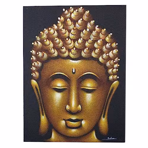 AW Buddha Painting in Gold Sand Finish Yellow – 1