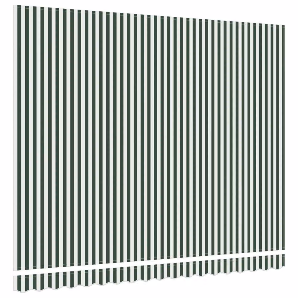 Berkfield Home Awning Replacement Fabric in Green and White for 4x3 m Frame – 4