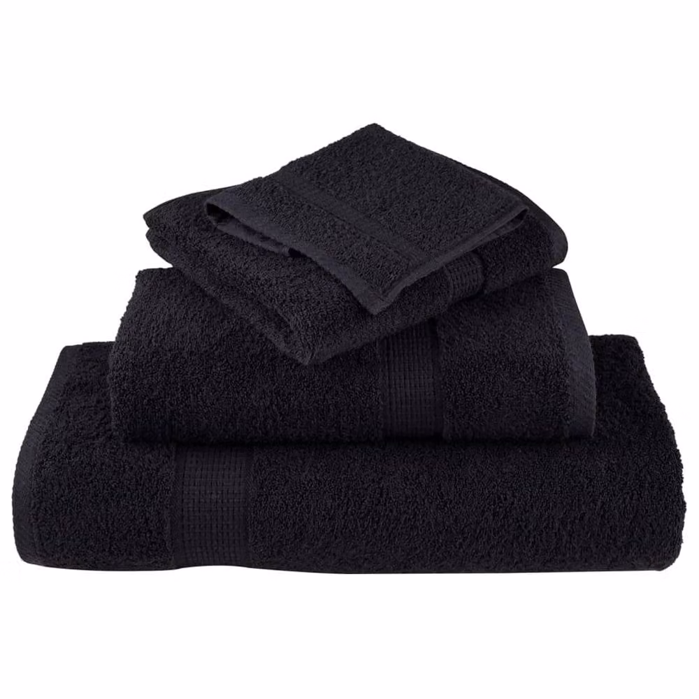 Berkfield Home Soft SOLUND 6 Piece Premium Cotton Terry Towel Set, Black, 600 gsm – 3
