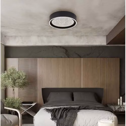 Globo Lighting Mirrora LED Ceiling Light in Black and Transparent Glass, Diameter: 51.5 cm – 2
