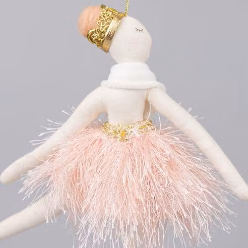 Shatchi Pink Ballerina Hanging Christmas Decoration Figure, H 20 cm x W 14 cm – 3