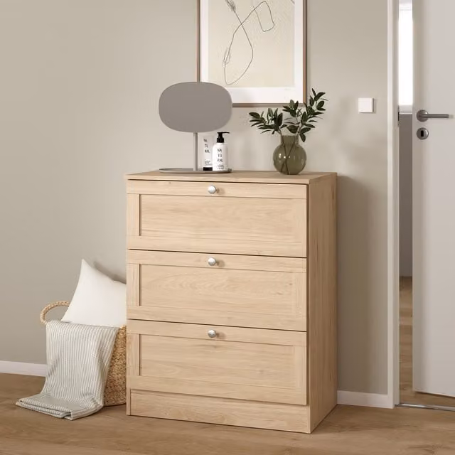 Furniture To Go Modern Oak Chest of Drawers in Brown and Beige