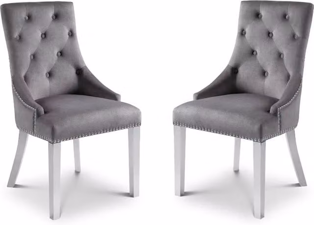 Cheshire Garrington Elegant Lion Head Dining Chairs, Set of 2, Mid Grey