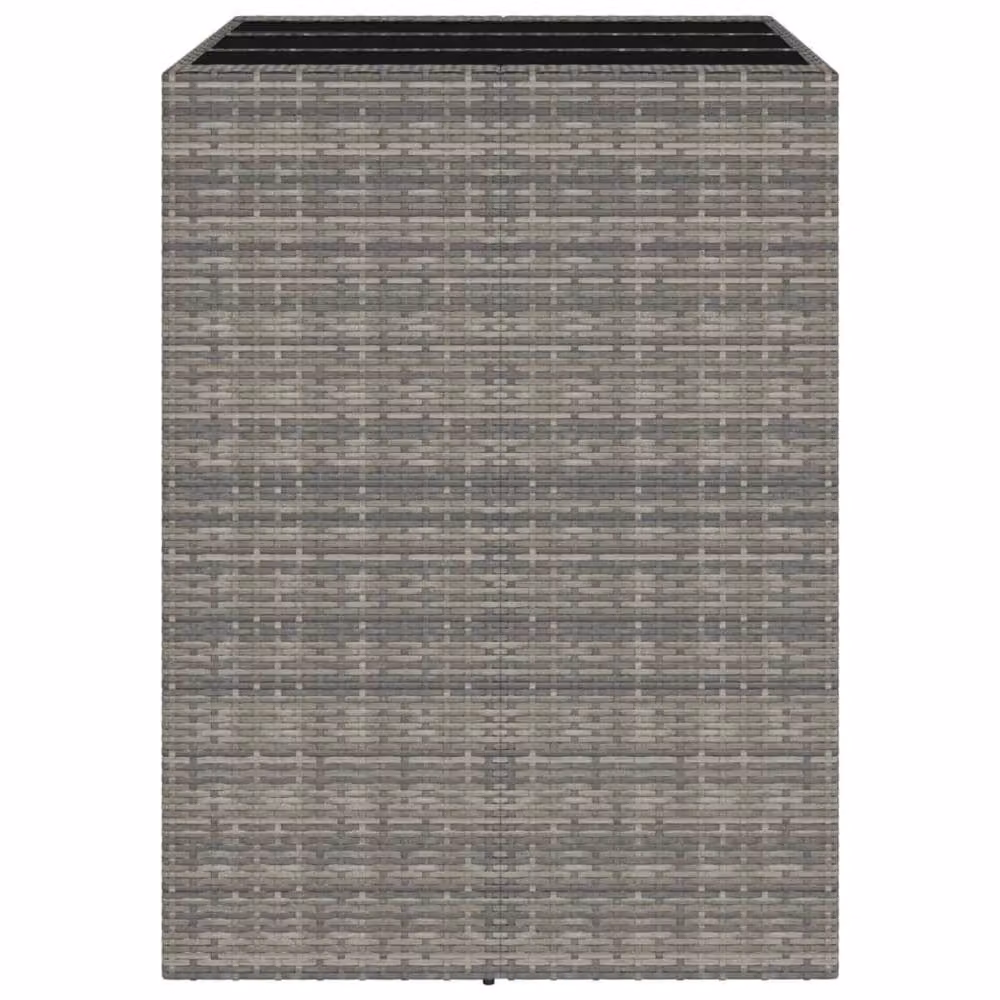 Berkfield Home Grey Poly Rattan Bar Table with Glass Top, W/D/H: 105 x 80 x 110 cm – 4