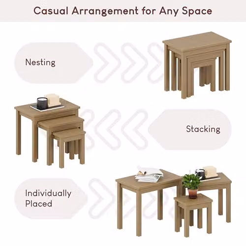 Vida Designs Oakridge Nest of Tables in Oak Wood – 3
