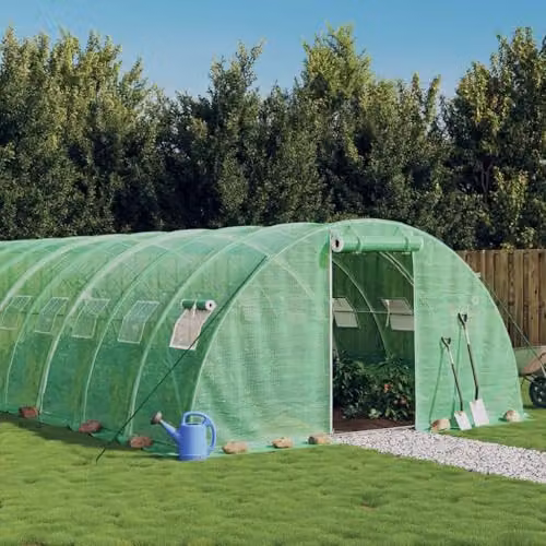 vidaXL Greenhouse with Steel Frame in Green, W/D/H: 18 x 4 x 2 m – 2