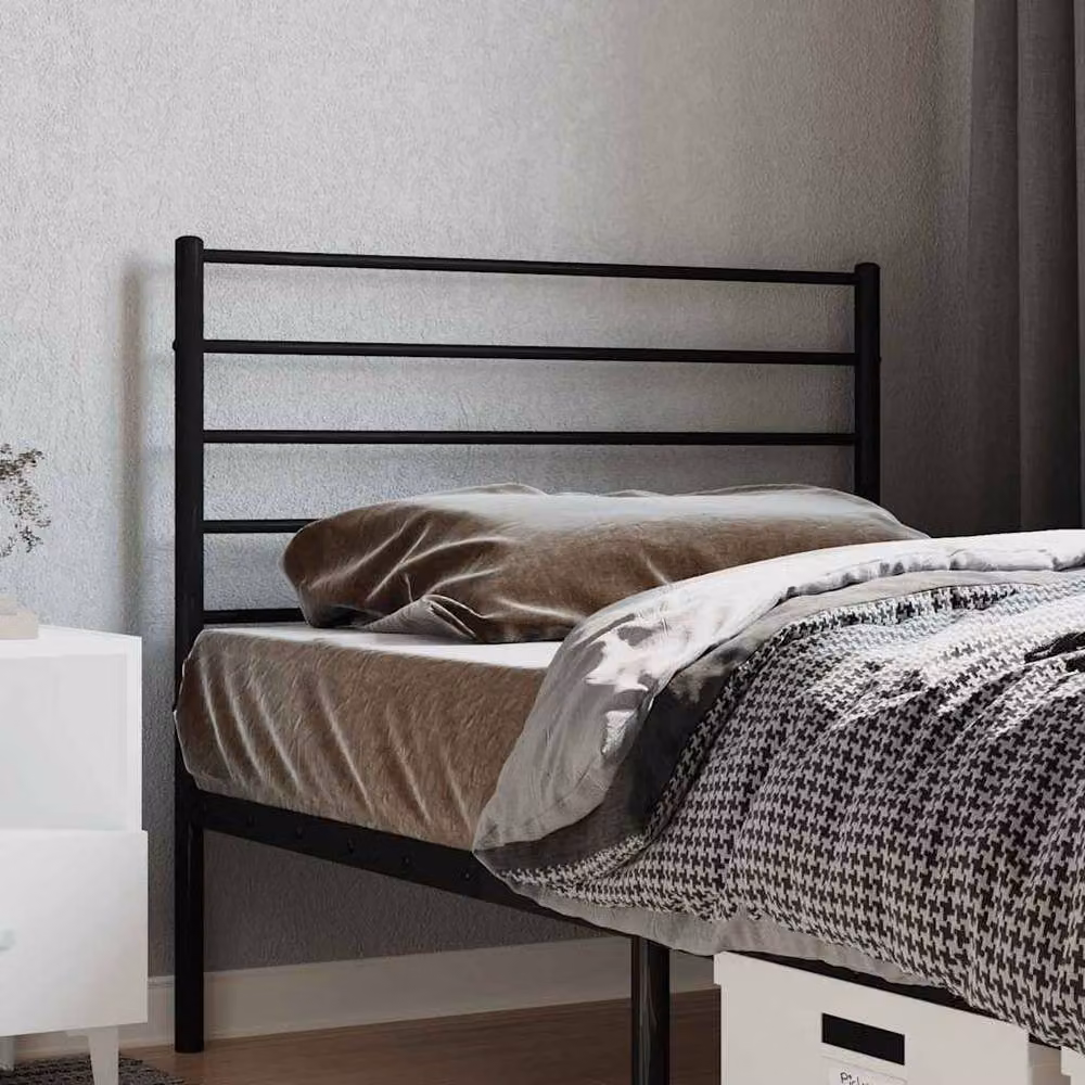 Berkfield Home Classic Metal Headboard in Black, Width: 107 cm – 2