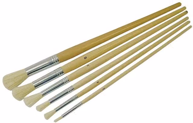 Faithfull 6 Piece Round Natural Fitch Brush Set in Multicolour