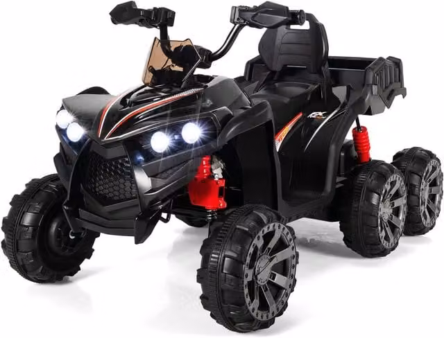 Costway 6 Wheels ATV Quad Ride On Electric Car with Light and Sound, Black