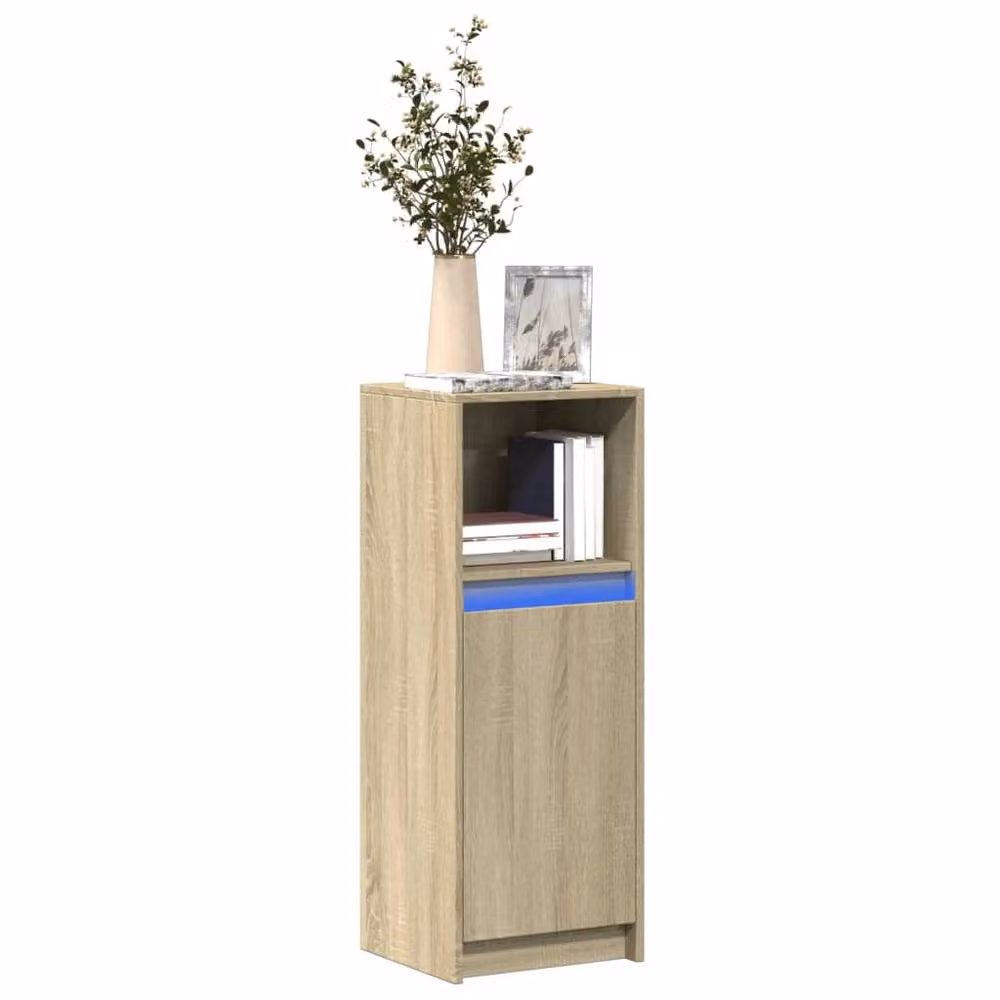 Berkfield Home Sonoma Oak Sideboard with Integrated LED Lighting in Light Tan, W/D/H: 100 x 38 x 34 cm – 2