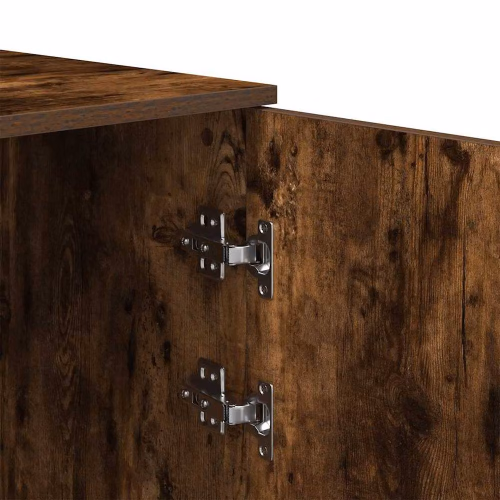 Berkfield Home Modern Wall Mounted Storage Cabinet in Smoked Oak Brown, W/D/H: 40 x 45 x 103.5 cm – 5
