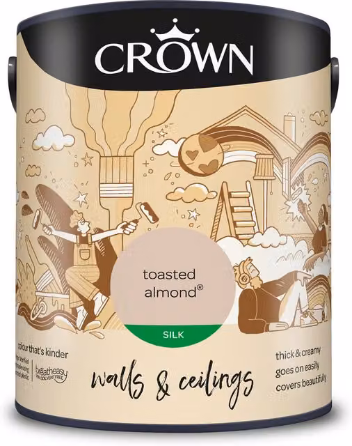 Crown Silk Emulsion Paint in Beige, 5 l – 1
