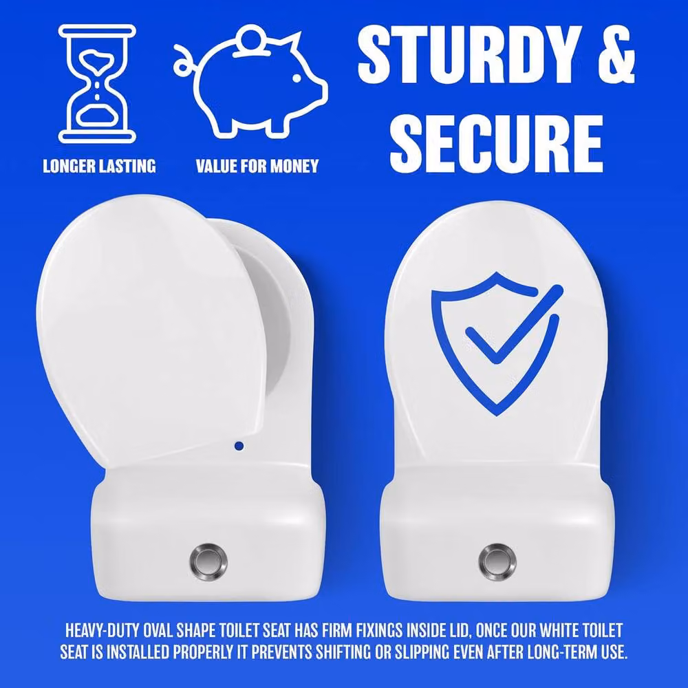 Prima Oval Plastic Toilet Seat in White – 5