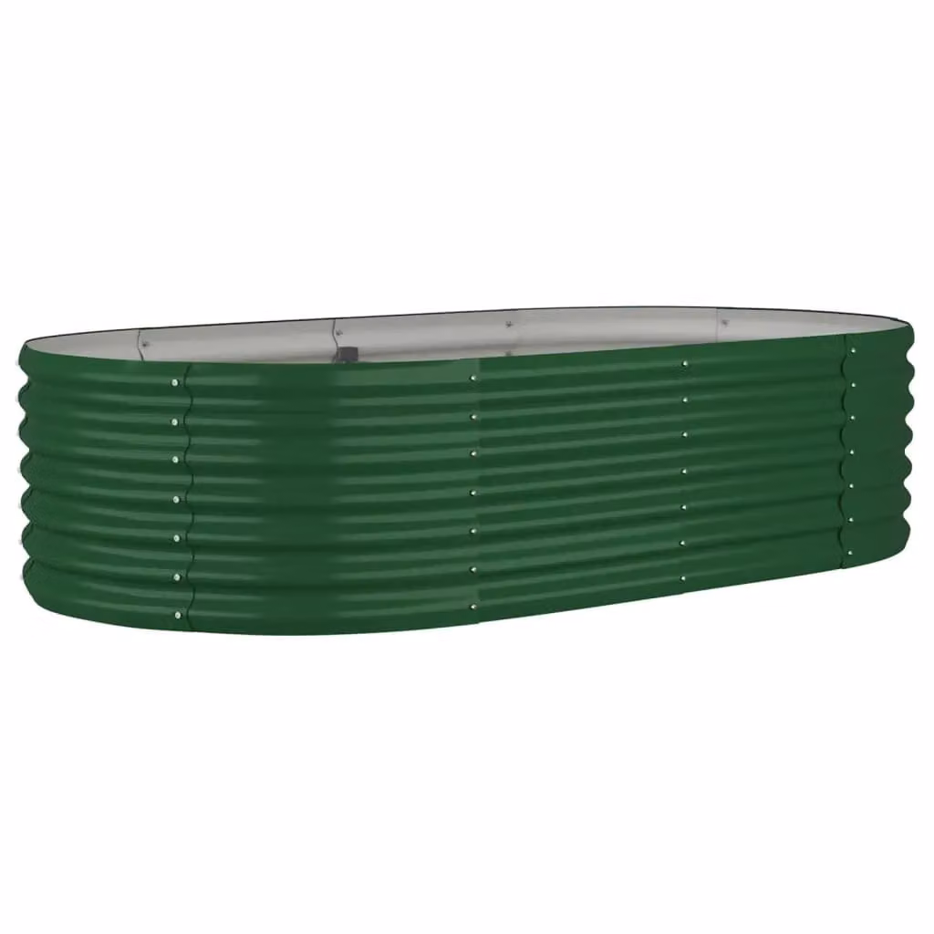 Berkfield Home Garden Green Powder-coated Steel Raised Bed W/D/H: 152 x 80 x 36 cm – 2