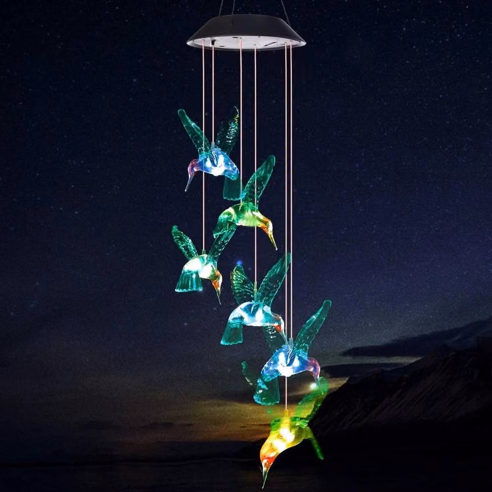 Kelvenix Hummingbird Solar Powered Multicolour LED Garden Wind Chimes Decor – 4