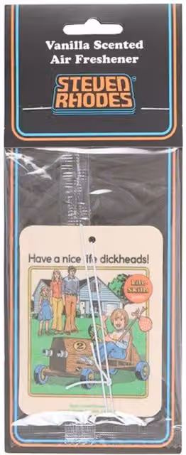Have a Nice Life Vanilla Air Freshener Retro Gift by Steven Rhodes in Green and Multicolour