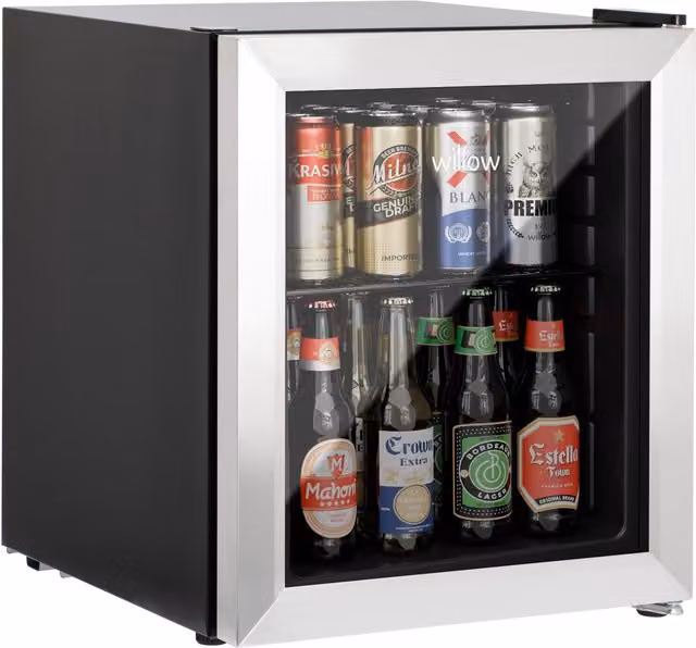 Willow 48L Silver Countertop Glass Beverage Cooler