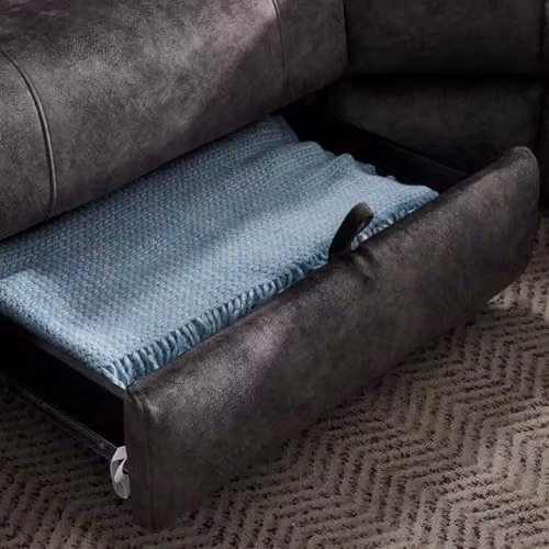 Furnishings For Less UK Valtos 5 Seater L-Shape Electric Reclining Corner Sofa in Grey Fabric with USB Charging and Cup Holders – 4
