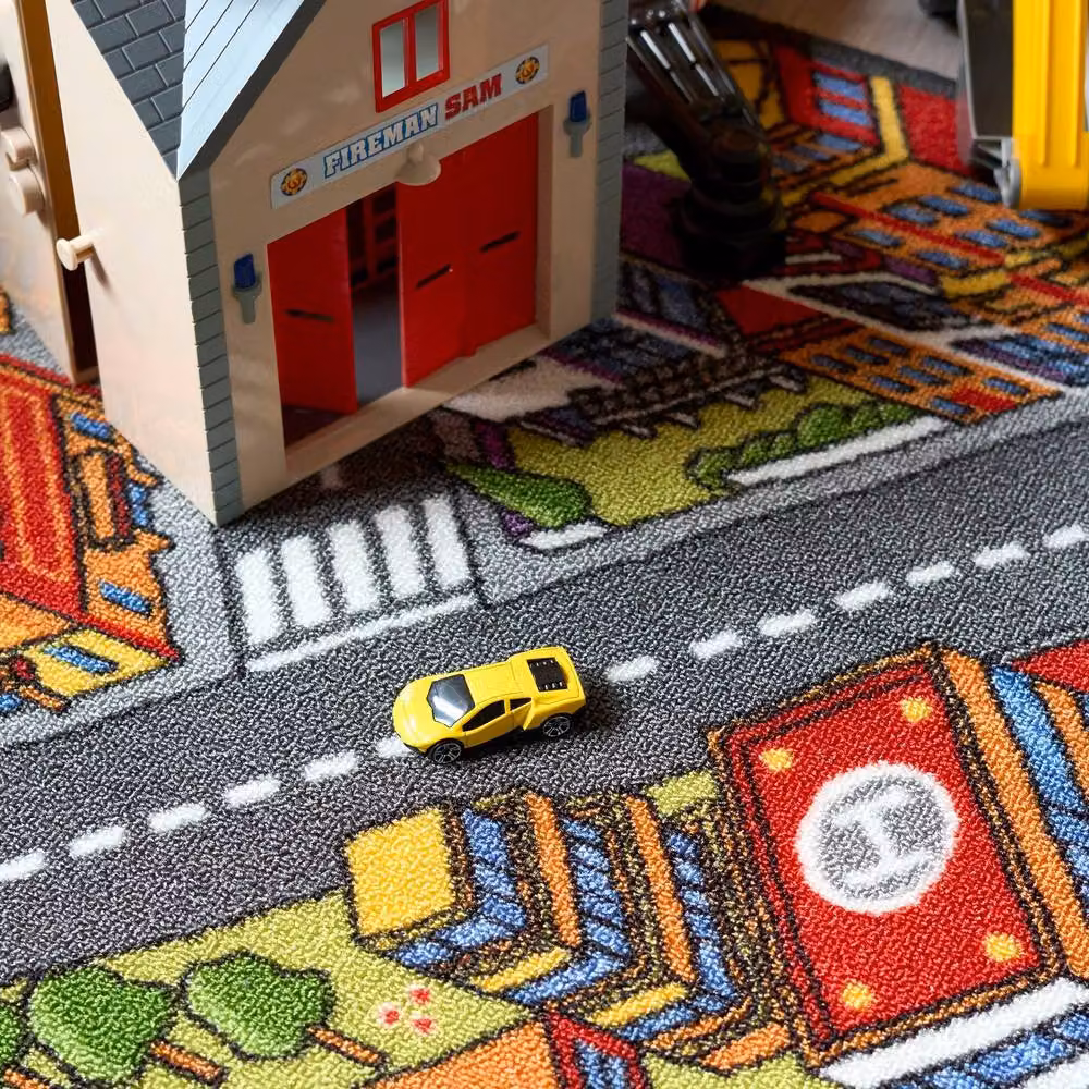 Bravich LTD Children's Big City Mat Town Car Roads Rug, Multicolour, W: 100 cm, L: 160 cm – 2
