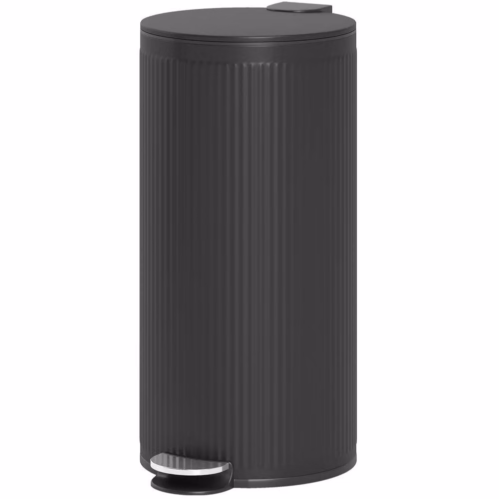 STILVORA 30L Black Pedal Bin with Soft-Close Lid and Removable Inner Bucket – 4