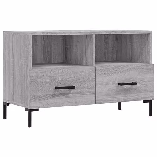 vidaXL Modern TV Cabinet in Grey Sonoma, W: 80 cm, D: 36 cm, H: 50 cm – 1