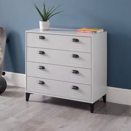Julian Bowen Lakers Locker 4 Drawer Chest in Grey – 1