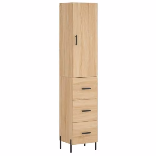 vidaXL Sonoma Oak Highboard in Brown, W/D/H: 34.5 x 34 x 180 cm